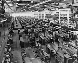 Bell Aircraft's assembly plant in Wheatfield, New York in 1944