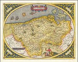 1584 map of the county of Flanders