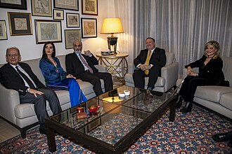 U.S. Secretary of State Michael R. Pompeo meets with Samir Geagea, Sethrida Tawk and May Chidiac in Beirut, Lebanon, on March 22, 2019