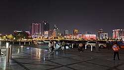The view from outside one of the entrance gates at the Avenues
