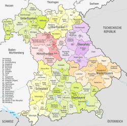 A map of Bavaria's districts