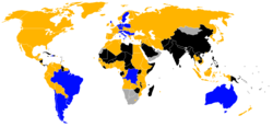 Countries that qualified for the World Cup Countries that failed to qualify Countries that did not enter the World Cup Country not a FIFA member in 1974
