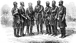 Indian officers of the Bombay Army in dress uniform, 1818