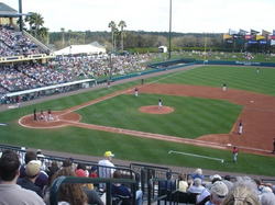 A spring training game between the Atlanta Braves and the Mets, 2008