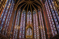 Stained glass windows at the Sainte-Chapelle in Paris, 1248