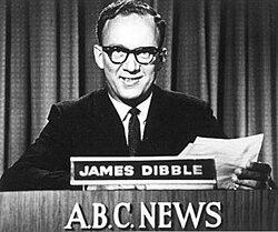 James Dibble reading the first ABC News television bulletin in NSW, 1956