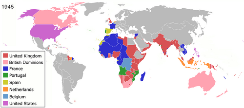 European colonial empires in Asia and Africa all collapsed in the years after 1945