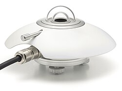 A modern pyranometer, shown here is model SR20