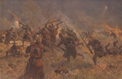 German night assault on the English trenches near Langemarck, 28 October 1914 (illustration by G. C. Koch)