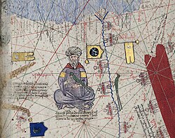 Representation of Mamluk Egypt in the medieval European Catalan Atlas (1375)