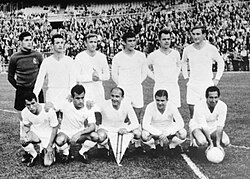 Real Madrid in 1964. Nicknamed Los Blancos (The Whites), the club has worn an all-white home kit except for one season in 1925.