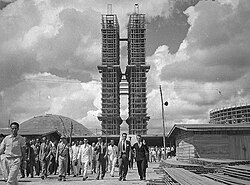 Construction of the National Congress building in Brasília, 1959, during the JK administration