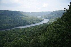 The Tennessee River in the Tennessee River Gorge