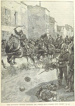 Prussian V Corp artillery advances through the streets of Wörth