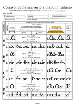 An Italian handwriting script, taught in primary school