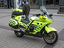 A paramedic's motorcycle in Birmingham in 2008
