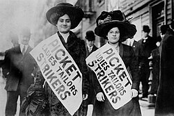 Female tailors on strike, New York City, February 1910