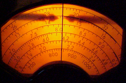 Hallicrafters SX-28 shortwave receiver analog tuning dial, c. 1944
