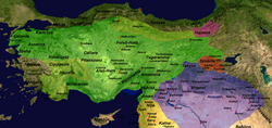 Map of Anatolia under Tudhaliyas I and Arnuvandas I.