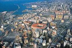 The Port of Beirut can be seen in this 2005 aerial view.