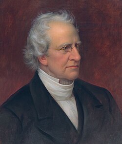 Portrait of Charles Hodge by Rembrandt Peale. Hodge was a leading proponent of the Princeton Theology.