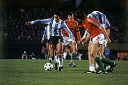 Zombori and Martos against Ardiles and Kempes at the 1978 FIFA World Cup