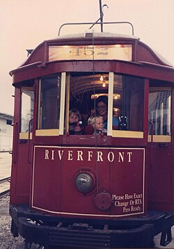 Riverfront Streetcar in 1988, the line's first year of operation.