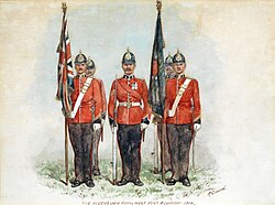 Illustration of troops of the regiment in 1914 by Richard Simkin