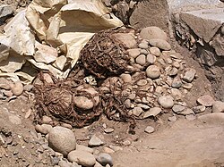 Shicra bag with stones at Caral