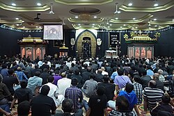 A majlis being held in a husayniyya