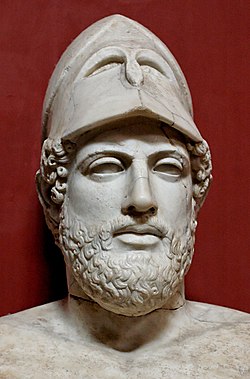 Bust of Pericles, statesman and general during the Golden Age of Athens; Hadrianic Roman copy of a Greek sculpture of c. 400 BC