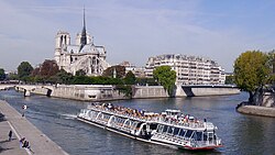 The Seine, the Île de la Cité and a Bateau Mouche