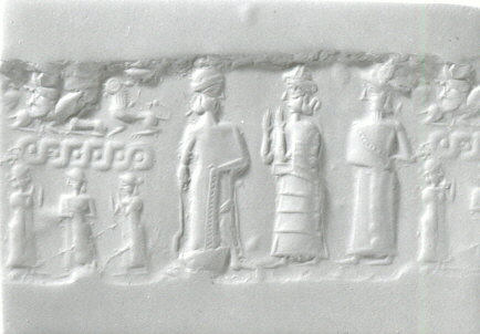 Cylinder seal, c. 1500–1350 BC, Mitanni