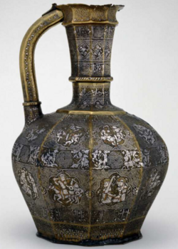 The Blacas ewer, made by Shuja' ibn Man'a in Mosul in 1232, is one of the most famous brass pieces from Mosul