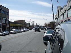 Bergen County, New Jersey, home to each of the top ten municipalities by percentage of Korean population, led by Palisades Park (above), a borough where Koreans constitute the majority (52%) of the population[142][143]