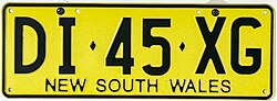 New South Wales licence plate
