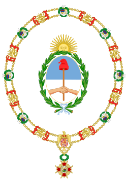 Coat of arms of Cristina Fernández de Kirchner as a member of the Order of Isabella the Catholic