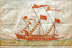 Beflagged galley of a Provveditore d'Armata