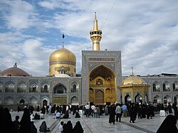 The Imam Reza shrine in Mashhad is the most sacred site in Iran and a major center of pilgrimage for Shia Muslims, containing the mausoleum of the eighth Imam.