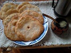 Uruguayan torta frita, which derives from Italian gnocco fritto