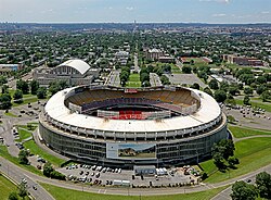 RFK Stadium and the D.C. Armory looking towards the Hill East and Capitol Hill neighborhoods