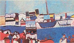 Puerto (oil on canvas, 1974).