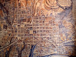 Map of the city of Quito dated 1805. Made by Juan Pío Montúfar, 2nd Marquis of Selva Alegre and president of the Junta Soberana de Quito of 1809.