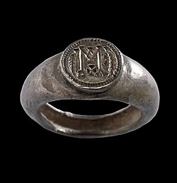 During the early Byzantine period these rings were used for sealing personal documents and validating wills and testaments. 6th century, silver.[8] The Walters Art Museum.