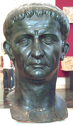 Emperor Claudius in a bronze statue at the National Museum of Archaeology (Madrid)