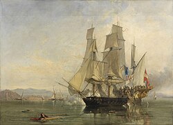 Speedy under Cochrane capturing El Gamo in the action of 6 May 1801