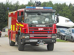 A fire appliance at Manchester Airport
