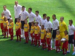 Owen (wearing No.10) lining up for England against Paraguay at the 2006 FIFA World Cup.