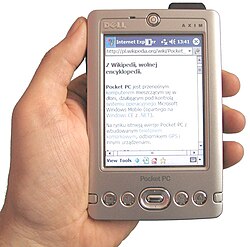 A person using pocket pc