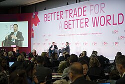 Public forum where the recently published World Trade Report was discussed.